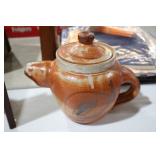 SIGNED VINTAGE STONEWARE TEAPOT