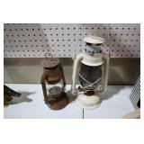 PAIR METAL BARN LANTERNS