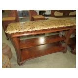 FAUX MARBLE 2 TIER ENTRY/SOFA TABLE