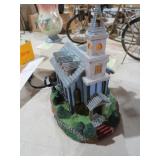 LIGHTED STAINED GLASS & RESIN CHURCH