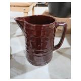 VTG MARC-CREST BROWN STONEWARE POTTERY PITCHER