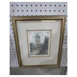 FRAMED ARTIST SIGNED CASTLE PRINT