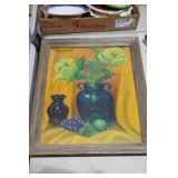 OIL ON CANVAS FLOWER PAINTING 23X19