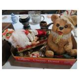 CERAMIC TEDDY BEAR , SANTA & MISC