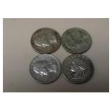 (2) 1964 P, (2) 1964 D WASH. QUARTERS 90%