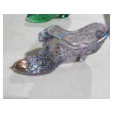 FENTON AMETHYST HANDPAINTED SIGNED GLASS SLIPPER