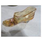 FENTON MARIGOLD GLASS HANDPAINTED SLIPPER