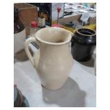 ANTIQUE WHITE STONEWARE PITCHER