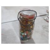 VINTAGE CLEAR JAR MARBLES