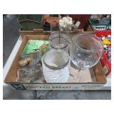 COLL. GLASS CANDLEHOLDERS, BOTTLE, VASE &MISC