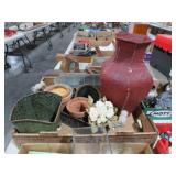 COLL. METAL VASES, PLANTERS, TERRACOTA POTS &MISC