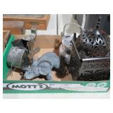 METAL LANTERNS, CERAMIC ELEPHANT & MISC