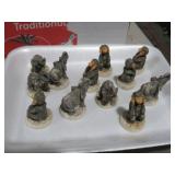 COLL. CERAMIC MINIATURE ELEPHANTS & MONKEYS