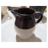 VINTAGE BROWN & WHITE PITCHER