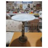 BRASS BASE RD MARBLE TOP