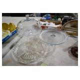 PEDESTAL CAKE STAND W/ DOME & RELISH TRAY