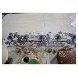LARGE METAL WORKED FLORAL 5 CANDLE SCONCE 33X8