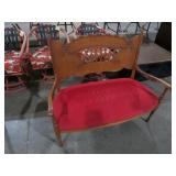 ANTIQUE TIGER OAK EASTLAKE LOVESEAT