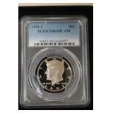 1991 S KENNEDY HALF DOLLAR PCGS PR69DCAM