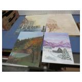 COLLECTION OF PAINTINGS ON CANVAS