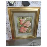 FRAMED ARTIST SIGNED DOGWOOD PRINT