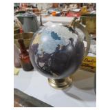 WORLD GLOBE WITH BRASS BASE