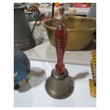 LARGE VINTAGE  BRASS & WOOD BELL