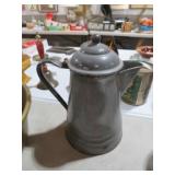GREY ENAMELWARE COFFEE POT