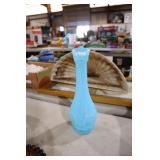 VINTAGE BLUE OPALESCENT BUD VASE