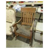 ANTIQUE PADDED SEAT ROCKER
