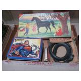 BLACK BEAUTY GAME SUPERMAN LUNCH BOX, HERMONICA