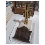 BRASS MARBLES , NUTCRACKER , CAST IRON FIREPLACE