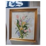 GOLD FRAMED ARTIST SIGNED STILL LIFE ON CANVAS