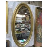 GOLD ORNATE OVAL WALL MIRROR