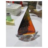 MURANO STYLE ART GLASS SAILBOAT