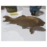 VINTAGE BRASS KOI FISH 10 INCH