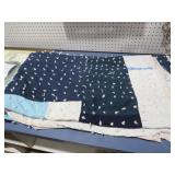 HANDMADE FULL SZ KNOTTED BLOCK QUILT