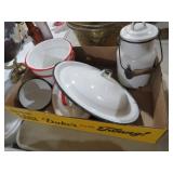 COLLECTION OF GRANITEWARE ITEMS