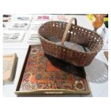 VTG WOVEN BASKET & LACQUER TRTAY