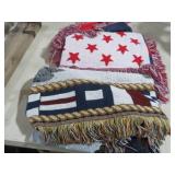 LIGHT HOUSE & AMERICAN FLAGS THROWS