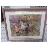 FRAMED CHILDREN AT PLAY PRINT