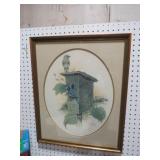 FRAMED ARTIST SIGNED BLUEBIRD PRINT