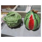 WATERMELON & CABBAGE JARS WITH LIDS