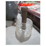 RARE GLASS BUTTER MOLD WITH COW PATTERN