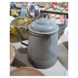 GREY GRANITWARE  LARGE COFFEE POT