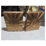 PAIR OF HEAVY BRASS BOOK ENDS