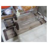 PAIR OF GLASS TUBE CANDLE SCONCES