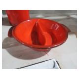 METLOX POPPYTRAIL RED DIVIDED BOWL