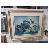 FRAMED ARTIST SIGNED WATERCOLOR PRINT