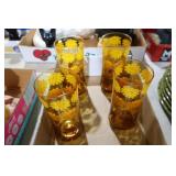 LIBBEY MC SUNFLOWER AMBER TEA GLASSES